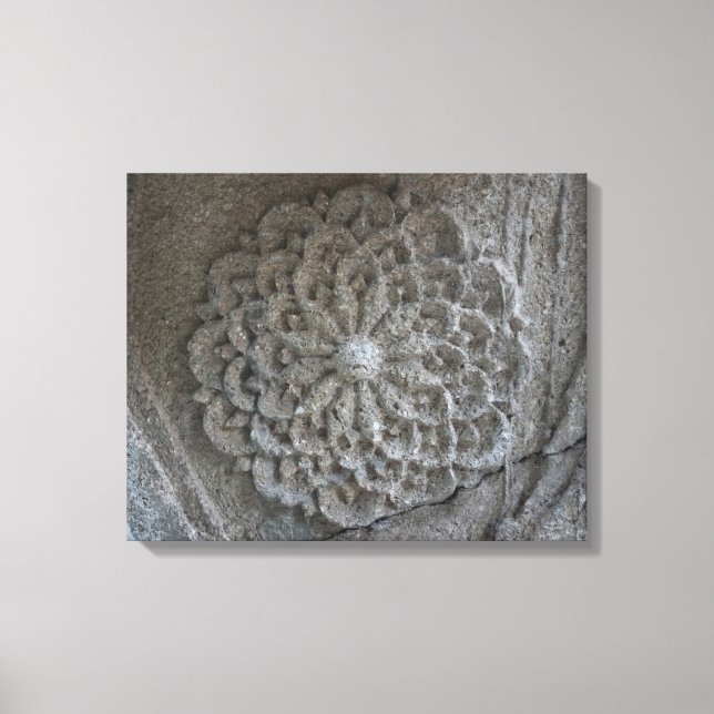 Mandala Carved Stone Foto Single Leinwanddruck (Vorderseite)