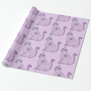 Mandala Cat Glossy Wrapping Paper, 30 in x 6 Geschenkpapier