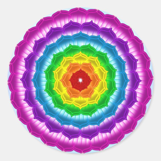 Mandala Chakra Runder Aufkleber (Vorderseite)