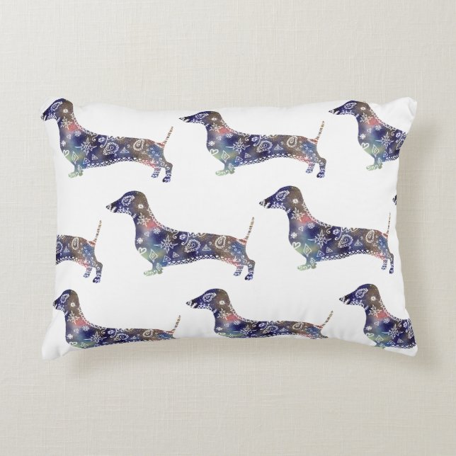 Mandala Chien brossé coussin d'accent polyester (Devant)