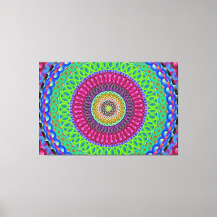 Mandala Circle Art A3 Stretched Canvas Print Leinwanddruck