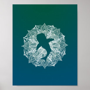 Mandala Circle Türkiswal Shark Poster