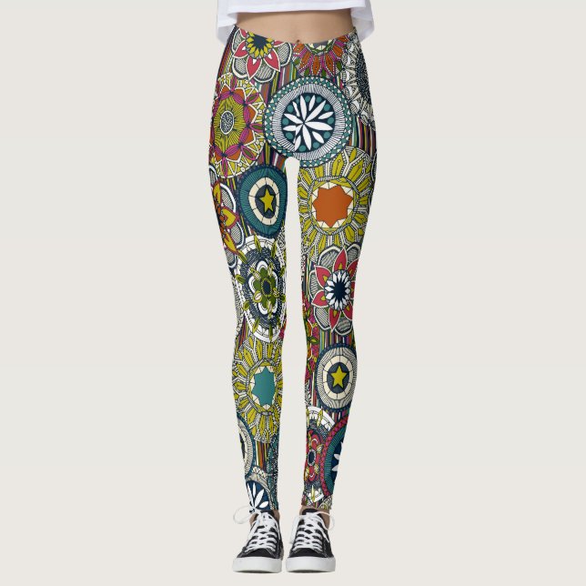 Mandala Cirque Festival Streifen Leggings (Vorderseite)