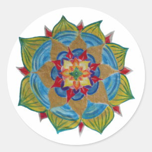 Mandala Classic Round Sticker, glänzend Runder Aufkleber