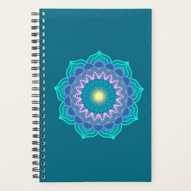 Mandala Coloré sur Fond Bleu (Devant)
