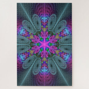 Mandala Colorful Spiritual Fractal Art With Pink
