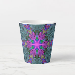 Mandala Colorful Strickendes Fraktal Kunst Kaleido Milchtasse