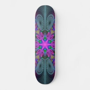 Mandala Colorful Strickendes Fraktal Kunst Kaleido Skateboard