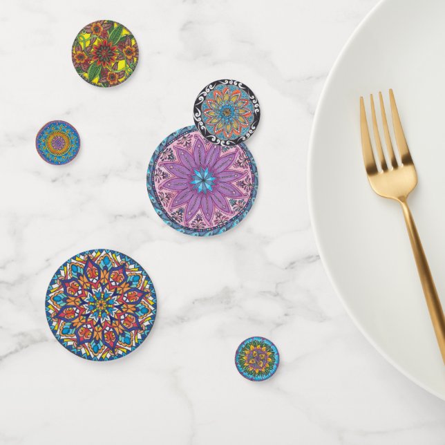 Mandala Confetti (6 designs différents) (Groupe)