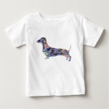 Mandala Dackel Fine Jersey T - Shirt, White