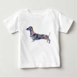 Mandala Dackel Fine Jersey T - Shirt, White Baby T-shirt