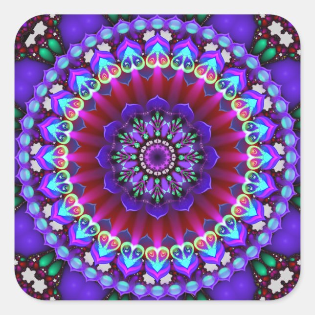 Mandala - Daily Focus 1.28.2018 Quadratischer Aufkleber (Vorderseite)