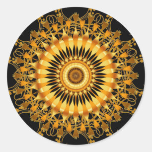 Mandala Damask Lotus Blume Art Runder Aufkleber