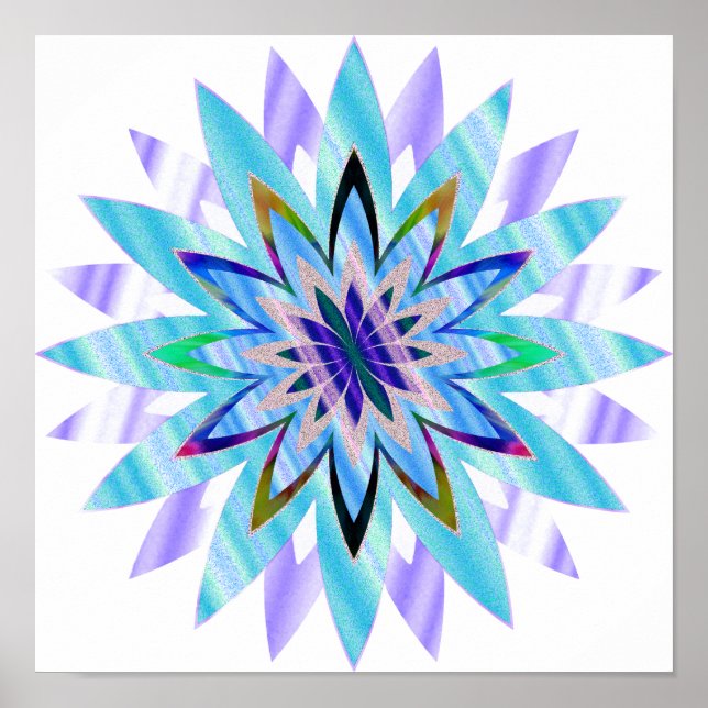 Mandala Damask Lotus Blume Lotus Poster (Vorne)