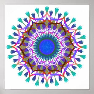 Mandala Damask Lotus Blume Lotus Poster