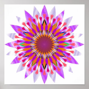 Mandala Damask Lotus Blume Lotus Poster