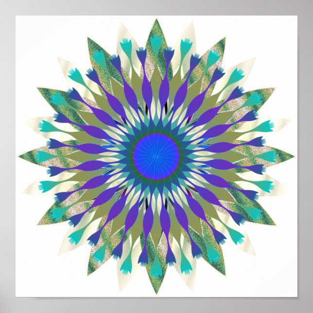 Mandala Damask Lotus Blume Lotus Poster (Vorne)