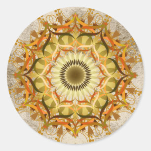 Mandala Damask Lotus Blume Lotus Runder Aufkleber