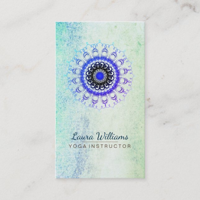 Mandala Damask Lotus Blume Meditation Holistisch Visitenkarte (Vorderseite)