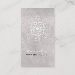 Mandala Damask Lotus Blume Meditation Schwarz-weiß Visitenkarte