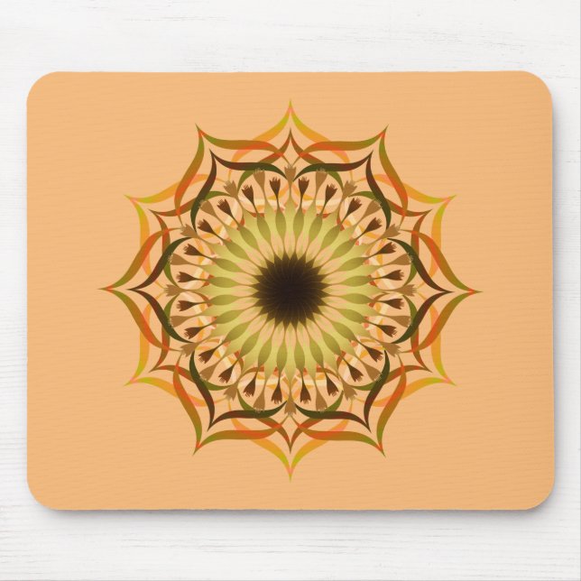 Mandala Damask Lotus Blume Yoga Mousepad (Vorne)