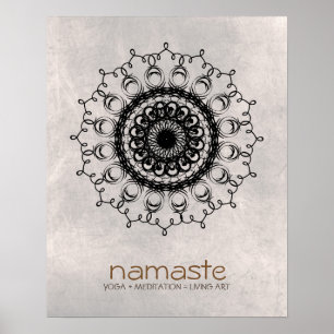 Mandala Damask Namaste Yoga Meditation Poster