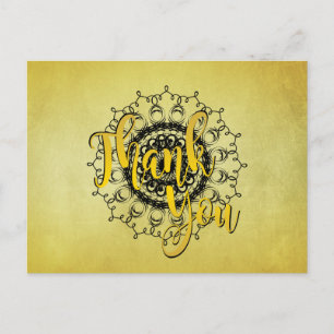Mandala Damask Vielen Dank Yoga Medical Health Postkarte
