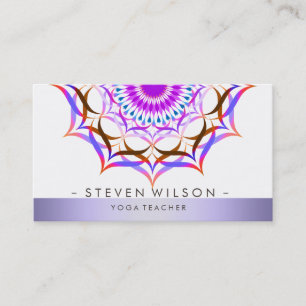 Mandala Damask Yoga Lotus Blume Meditation Visitenkarte