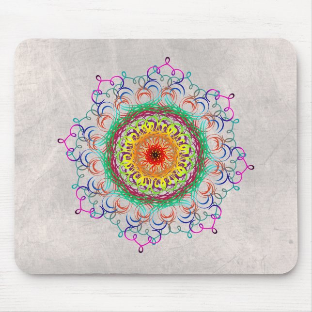 Mandala Damask Yoga Meditation Holistic Mousepad (Vorne)