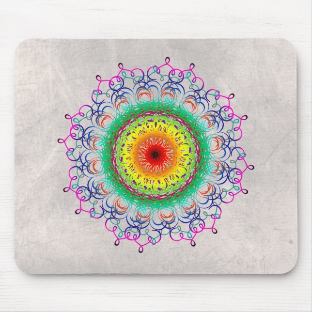 Mandala Damask Yoga Meditation Holistic Mousepad (Vorne)