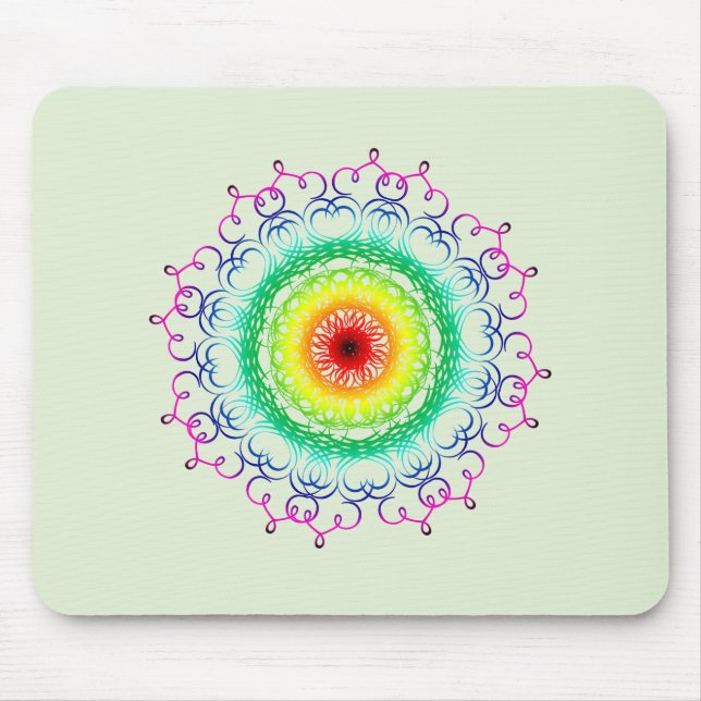 Mandala Damask Yoga Meditation Holistic Mousepad (Vorne)