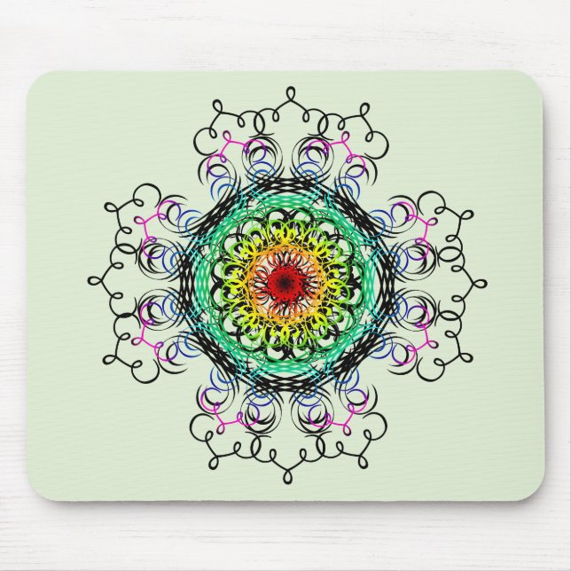 Mandala Damask Yoga Meditation Holistic Mousepad (Vorne)
