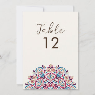 Mandala de mariage numéro de table Floral Delight
