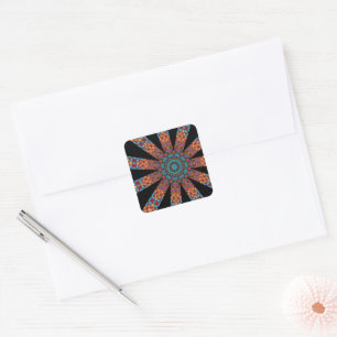 Mandala-Dekor Quadratischer Aufkleber