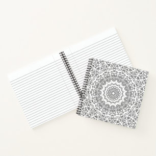 Mandala Dekoration Schwarz-weiße Ornamentik abstra Notizbuch