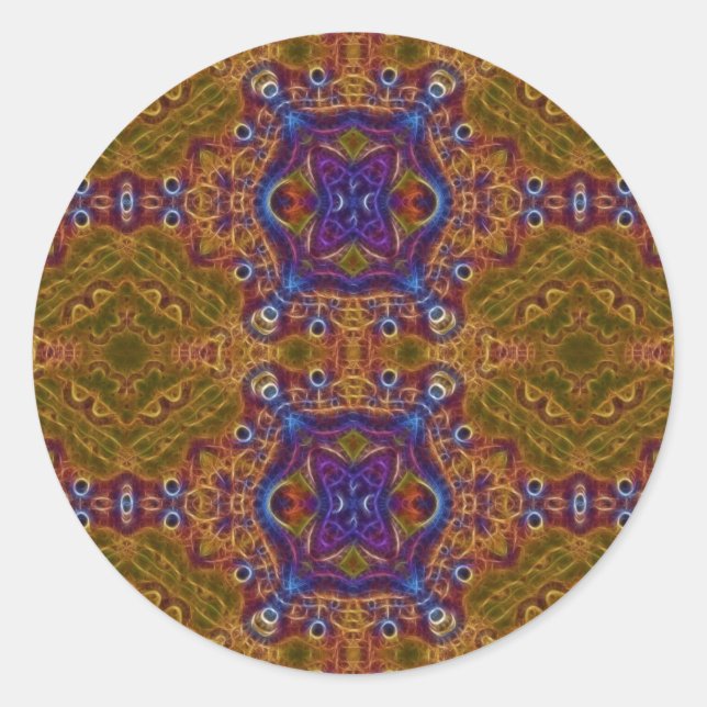 Mandala der aufsteigenden Sonne (Aufkleber) Runder Aufkleber (Vorderseite)
