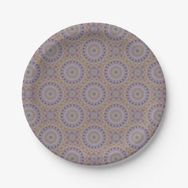 Mandala der gelben Rosen Pappteller (Vorderseite)