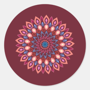 Mandala-Design-Aufkleber Runder Aufkleber