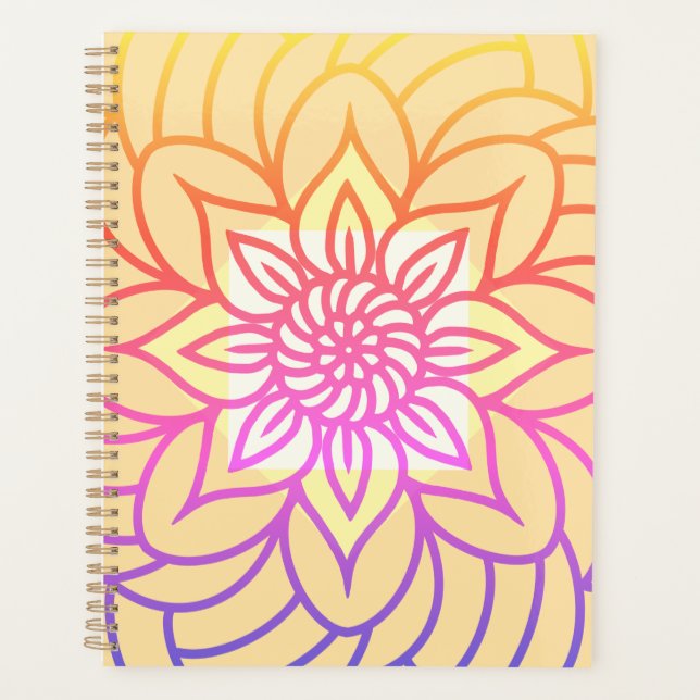 Mandala Design Lichtfarbe Planer (Vorderseite)