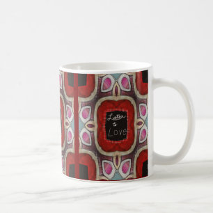 "Mandala Design mit "Hören Sie Liebe" verkörpern Kaffeetasse