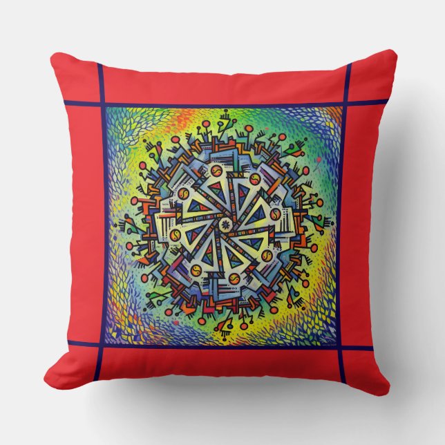 Mandala-Design-Set von Automatten Kissen (Vorderseite)