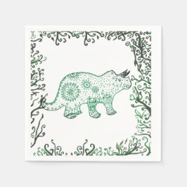 Mandala Dinosaur Paper Napkins Serviette