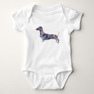 Mandala Dog Jersey Bodysuit Baby Strampler
