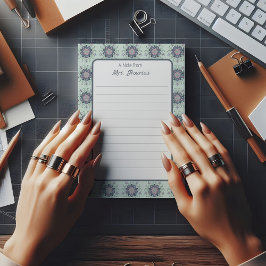 Mandala Doodles ist ein modernes türkisfarbenes Ro Post-it Klebezettel