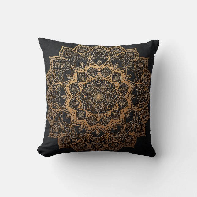 Mandala d'or sur le Coussin noir (Recto)