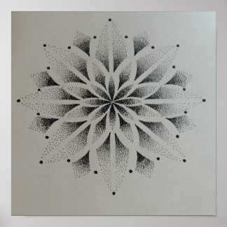 mandala dotwork modern zwart wit strak poster