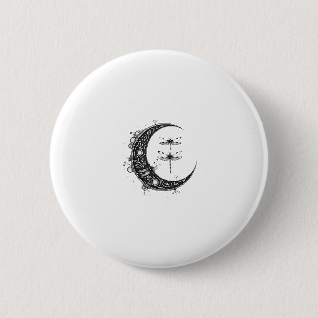 Mandala Dragonfly Gothic Dragonflies (1) Button (Vorderseite)
