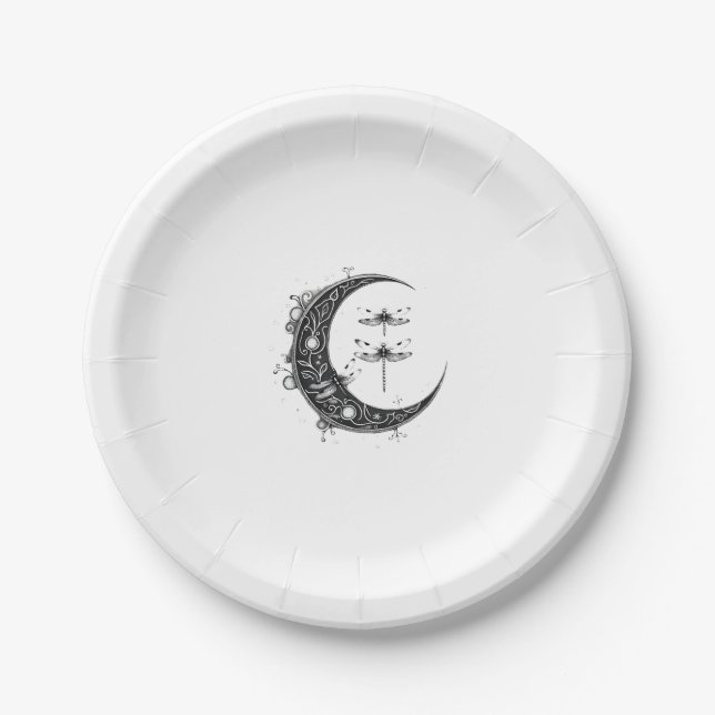 Mandala Dragonfly Gothic Dragonflies (1) Pappteller (Vorderseite)