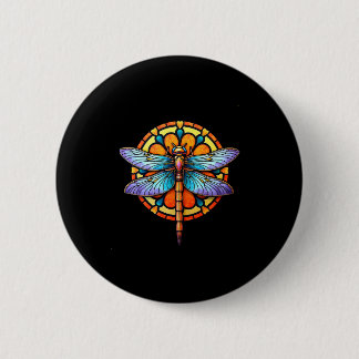 Mandala Dragonfly Luminous Sacred Geometry Spiritu Button
