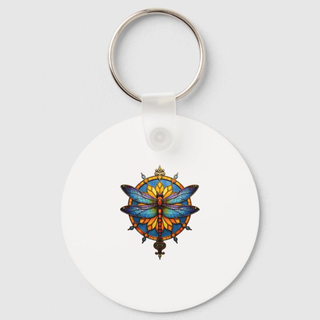 Mandala Dragonfly Luminous Sacred Geometry Spiritu Schlüsselanhänger (Vorderseite)